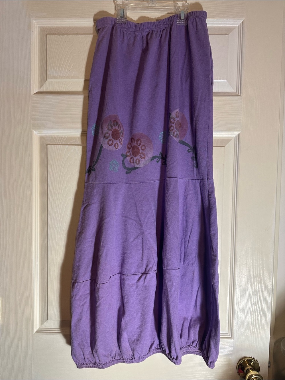 Blue fish Purple Women's Maxi Skirt with painted Floral Detail